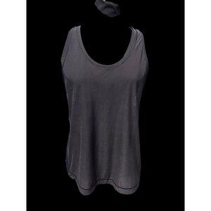 Lululemon Open-Back Tank Top Women 10 Black Built-In Bra hiking active wear